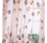 OVAQUIXI Tulip Tulle Curtain, Polyester Sheer Voile Window Drape 100 X 200cm, Printed Floral Panel for Light Filtering Privacy Easy Hanging, Bedroom Living Room Balcony (Orange)