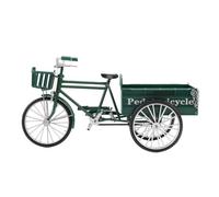 OVAQUIXI Vintage Alloy Three Wheel Flatbed Truck Model Toy for Home Office Decor, Alloy Tricycle Ornament for Vintage Car Enthusiasts, Suitable for Home or Office Display (Green)