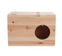 OVAQUIXI Wood Nesting Box Small Animal Hideout House Chinchilla Squirrel Breeding Box with Natural Wood Material Screw Installation for Pet Mating Activity Cage