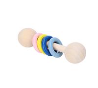 OVAQUIXI Wooden Baby Rattle, Medium Size Pieces, Attracts Attention, Promotes Child Growth, Suitable Age From 3 Months and Up, 360 Degree Soft - Grasping Training Toy (#1)
