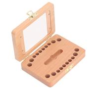 OVAQUIXI Wooden Baby Teeth Keepsake Box, Compact and Safe Holder for Storing Kids' First Teeth, Pine Wood Material for Boys and Girls
