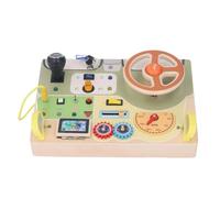 OVAQUIXI Wooden Toy Wheel LED Activity Board for Toddlers, Bright LED Lights for Visual Stimulation, Interactive Early Learning Support, Durable Basic Wood Material