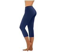 OVARA Cropped Leggings for Women Summer 3/4 Length Yoga Pants Lightweight Slim Fit Seamless Leggings Stretch Capri Pants for Casual Workout Running