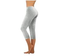 OVARA Cropped Leggings for Women Summer 3/4 Length Yoga Pants Lightweight Slim Fit Seamless Leggings Stretch Capri Pants for Casual Workout Running