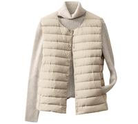 OVARA Puffer Gilet Women Lightweight Body Warmer Thermal Vest Ladies Sleeveless Down Quilted Jacket Button Up Round Neck Plain Casual Padded Gilets