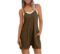 OVARA Summer Dungarees for Women Clearance Casual Shorts Jumpsuits wit Pockets Sleeveless Loose Fit Ladies Overalls Comfy Loose Fit One Piece Shorts Playsuits