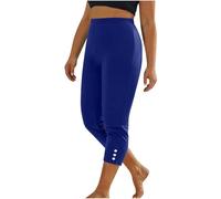 OVARA Womens Capri Pants Summer 3/4 Length Cropped Leggings Slim Fit Stretch Crop Trousers Ladies Lightweight High Waisted Three Quarter Yoga Pants