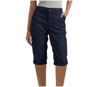 OVARA Women's Cargo Shorts Knee Length Casual Work Summer Shorts Ladies Pull On Short Chinos Walking Hiking Combat Trousers Plain Classic Fit Straight Leg Long Shorts