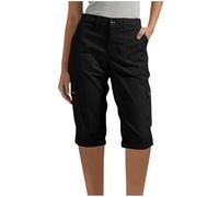 OVARA Women's Cargo Shorts Knee Length Casual Work Summer Shorts Ladies Pull On Short Chinos Walking Hiking Combat Trousers Plain Classic Fit Straight Leg Long Shorts