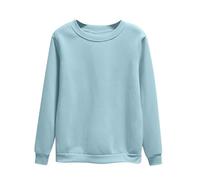 OVARA Women's Crew Neck Sweatshirts Pullover Long Sleeve Tops Classic Fit Basic Ladies Jumpers Plus Size Solid Color Loose Lightweight Casual Sweatshirt Tops