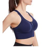 OVARA Womens Front Zip Sports Bra High Impact Wireless Push Up Bra Plus Size Seamless Supportive Full Coverage Gym Running Bras Ladies Stretch Activewear Bralettes