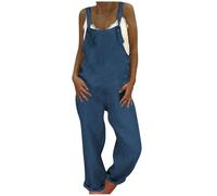 OVARA Womens Overalls Adjustable Straps Baggy Dungarees Summer Plain Sleeveless Casual Jumpsuits Loose Fit Romper Playsuit Trousers UK Size S-5XL