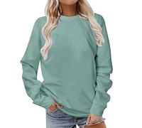 OVARA Womens Sweatshirts Crew Neck Long Sleeve Pullover Tunic Tops Plain Classic Fit Ladies Jumpers Lightweight Basic Casual Sweatshirt Tops Size S-3XL