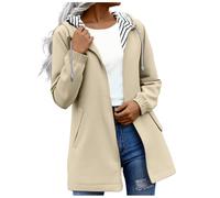 OVARA Womens Waterproof Jackets Lightweight Hooded Long Rain Coat Rain Jacket Ladies Functional Windbreaker Jacket Softshell Plus Size Breathable Outdoor Trench Coats