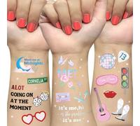 Ovasorve Eras Party Temporary Tattoos - 62 Iridescent Styles | Birthday Decorations, Fans Party Accessory, Concert Merch, Karma Theme Favor,Girls Party Supplies