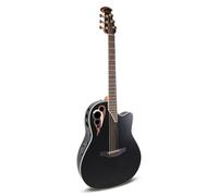 Ovation CDX40-5-G Celebrity Elite Deluxe CDX40 Electric Acoustic Guitar Solid Spruce Top Deep Contour Lyrachord Body Black Satin
