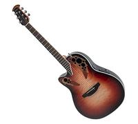 Ovation Celebrity Elite Plus Mid Cutaway Lefthand Ruby Burst Electric Acoustic Guitar
