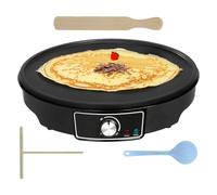 Ovation Crepe and Pancake Maker | 30cm (12 Inch) Non-Stick Electric Hotplate for Pancakes, Includes Crepe Making Tools, 1000W Temperature and Thermostatic Control
