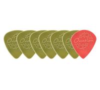 Ovation Diamond Picks Nylon Standard 351 Plectrums - Super Grip - Round Tip - Set of 7 (6 + 1 Sharp Tip Free) - 0.53 mm - Moss Green - Made in Czech Republic