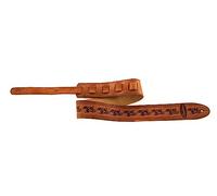 OVATION Guitar Strap Nylon - Premium Leather - Leaf Pattern - Multi-Soundhole Pattern - Padded - Leather Ends
