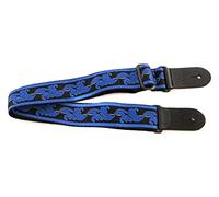 OVATION Guitar Strap Nylon - Signature Leaf - Regal Blue - Padded guitar strap with leather ends and embroidered leaf design