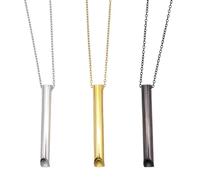 OVBOVA Mindful Breathing Necklace Set for Stress and Anxiety Relief, 3-Pack Stainless Steel Meditation Whistle Necklaces for Adults, Ideal for Home, Office, Yoga and Daily Mindfulness Practice