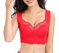 Oveallgo Comfit Bra, Comfort Original - Comfortable & Supportive Push Up Bra, Lace Classic Bras Without Underwire for Women, red, 6XL
