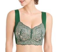 Oveallgo Comfit Bra, Comfort Original - Comfortable & Supportive Push Up Bra, Lace Classic Bras Without Underwire for Women, Green, 3XL