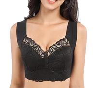 Oveallgo Comfit Bra, Comfort Original - Comfortable & Supportive Push Up Bra, Lace Classic Bras Without Underwire for Women (DE/NL/SE/PL, Alphanumeric, XL, Regular, Regular, Black)