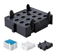 Oveallgo Stackable Closet Organiser, Wardrobe Organiser for Clothes Storage & Organisation in Bedroom and Bathroom (Black (Pack of 8))