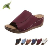 Oveallgo Vivastep Women's Sandals, VivaStep Ergonomic & Non-Slip Sandals for Pain Relief, Orthopaedic Sandals Original, wine red, 8 UK