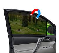 Ovege Car Window Shades Magnetic 2pcs Universal Car Window Screens Mesh Side Window Sun Shade Automotive Window Sunshades for Driver Passenger (Semi-Transparent, Front Seat 2pcs-)
