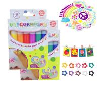 Ovelle Popcorn Pens, Magic Popcorn Pen, DIY Bubble Popcorn Drawing Pens, 3d Markers for Kids,3D Puffy Embellish Decorate Graffiti Stationery for Greeting Birthday Cards Kids Christmas，2 PCS