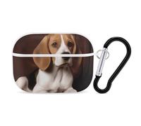 Ovely Pet Dog Beagle AirPods Pro 2 Case Cover, Shockproof Hard Shell Protective Case for Women Men, Compatible with Airpod Pro Case 2nd/1st Generation with Keychain-White