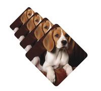 ovely Pet Dog Beagle Car Air Fresheners Cards 4 Pcs Hanging Fragrance Scented Cards Long-Lasting Car Aromatherapy Tablets for Wardrobe Bathroom Car Interior Mirror Pendant Gifts