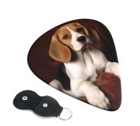 Ovely Pet Dog Beagle Guitar Picks 6-Pack - Pick Set (0.46mm / 0.71mm / 0.96mm) Suitable For Guitar And Ukulele Playing