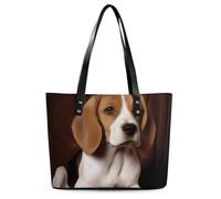 Ovely Pet Dog Beagle Handbag Leather Tote with Zipper Tote Bags Large Ladies Shoulder Handbag for Work Travel