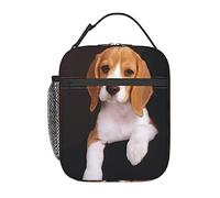 Ovely Pet Dog Beagle Lunch Bag, Portable Handheld Insulated Lunch Bag, Waterproof and Leak-Proof Lunch Box with Side Pockets for Work, Picnics, Travel