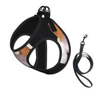ovely Pet Dog Beagle Print Dog Harness Vest for Small Pets S | Small Sized Leash Set Soft Light Puppy Breathable Mesh Reflective Training Walking Adjustable Circumference