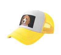 ovely Pet Dog Beagle Printed Yellow sun hat, adjustable mesh baseball cap, suitable for outdoor hiking and travel