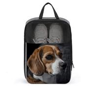 Ovely Pet Dog Beagle Shoe Bags for Travel Waterproof Shoe Organizer with Zipper & Handle Lightweight Portable Shoe Pouch for Men Women Sports Soccer Cleats Storage Bag