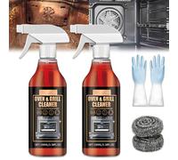 Oven and Grill Cleaner Spray, Dissolves Grease in 5 Mins, Remove odor, Heavy Duty Oven Cleaner for Baked On Grease, Air Fryer Cleaner for Ovens, Grills & BBQ Racks, 100ML/3.38FL.OZ (2PCS)