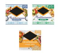Oven Baked Crispbreads and Cracker Variety Pack - 3 Delicious Flavours with Jacobs Mediterranean Rosemary, Mixed Grain and Pinch of Salt (3 x 190g)