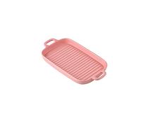 Oven Baking Dish,Ceramics Baking Dishes,Ceramic Small Baking Dishes with Handle Oven Dish, Roasting Lasagna Pan Casserole Small Rectangular Bakeware (6.1 inch),Pink (Color : Pink)