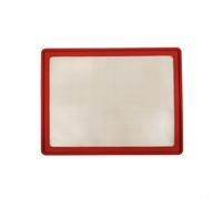 Oven Baking Mat with Metal Frame Perimeter for Shape Retention Non Silicone Liner for 42x32cm Trays Dishwasher Safe Heat Resistant (Red)