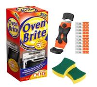 Oven Brite Oven Cleaner Set with Scraper and 2 Non-Scratch Sponges | Heavy Duty Oven Cleaner Kit with Bags for Racks and Cleaning Gloves