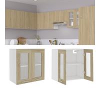 Oven Cabinet Smoked Oak 60x46x81.5 cm Engineered Wood Wall-Mount with Door Slim