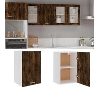 Oven Cabinet Smoked Oak 60x46x81.5cm Engineered Wood Compact Adjustable Feet UK