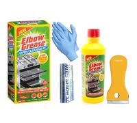 Oven Cleaner - Elbow Grease Cleaner + Oven Hob Glass Cleaning Tool Non Scratch - Domestic Ovens and BBQ (500 ML Bottle)- Bags and Gloves Included - Complete Oven cleaning kit