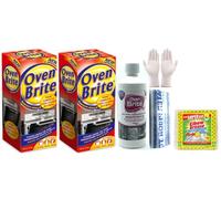 Oven Cleaner- Oven Brite Oven Cleaning Kit - 2X 500 ml Bottle - Bags for Rack and Gloves Included - Complete Oven Cleaner Set with 3 Packs Elbow Grease Power Cloth